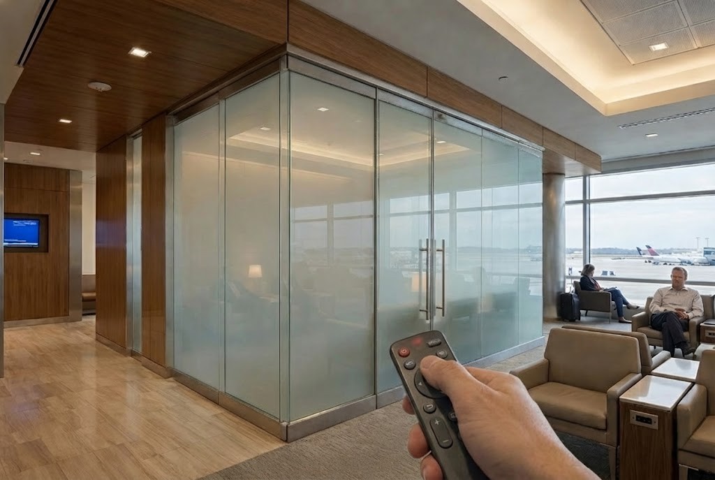 Public Spaces smart PDLC film application